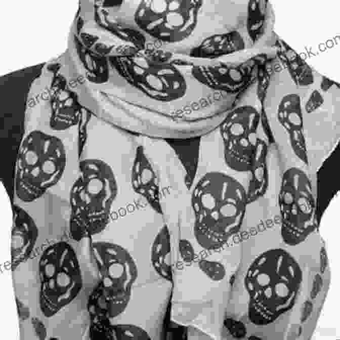 A Black And White Scarf With A Large Skull Motif. Pretty In Punk: 25 Punk Rock And Goth Knitting Projects