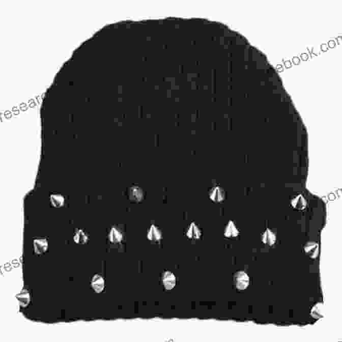 A Black Spiked Beanie With A Thick Brim. Pretty In Punk: 25 Punk Rock And Goth Knitting Projects