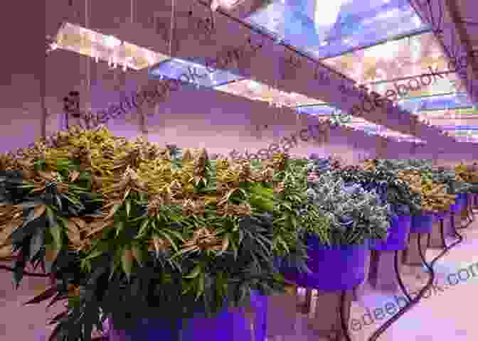 A Cannabis Plant Being Grown Indoors Under Artificial Lights. The Art Of Cannabis: A Visual Tour