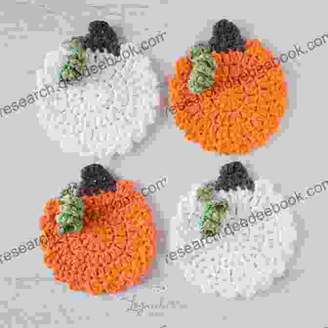 A Crocheted Coaster With A Pumpkin Design And A Black Yarn Border Adorable Halloween Crochet Tutorials: Cute Halloween Patterns And Instructions