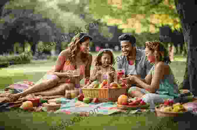 A Family Enjoying A Picnic In A Lush Park, Surrounded By Colorful Wildflowers And A Picturesque Pond. Nantucket Neighbors (Nantucket Beach Plum Cove 2)