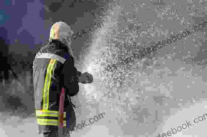 A Firefighter Spraying Water On A Fire Community Helpers At School (Community Helpers On The Scene)