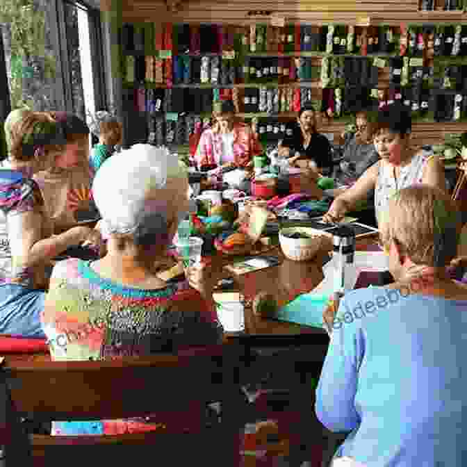 A Group Of Knitters Gathered Around A Table, Sharing Their Love For The Craft And Showcasing Their Beautiful Hand Knitted Creations. Knitting From The North Hilary Grant