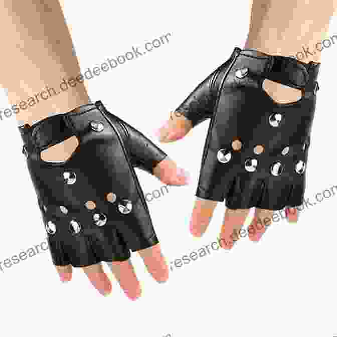 A Pair Of Black Fingerless Gloves With A Row Of Studs Around The Cuffs. Pretty In Punk: 25 Punk Rock And Goth Knitting Projects