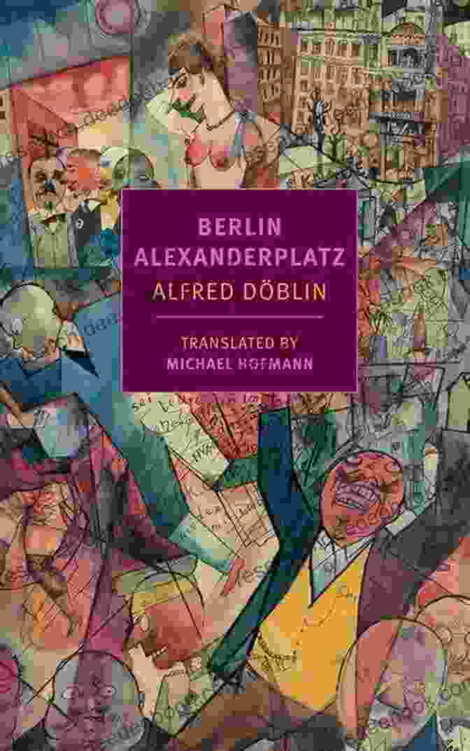 Cover Of Berlin Alexanderplatz Book With A Man Walking Through A Crowd Under A Neon Sign Berlin Alexanderplatz (New York Review Classics)