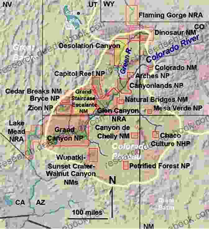 Map Of The Colorado Plateau Region Ancient Peoples Of The Great Basin And Colorado Plateau