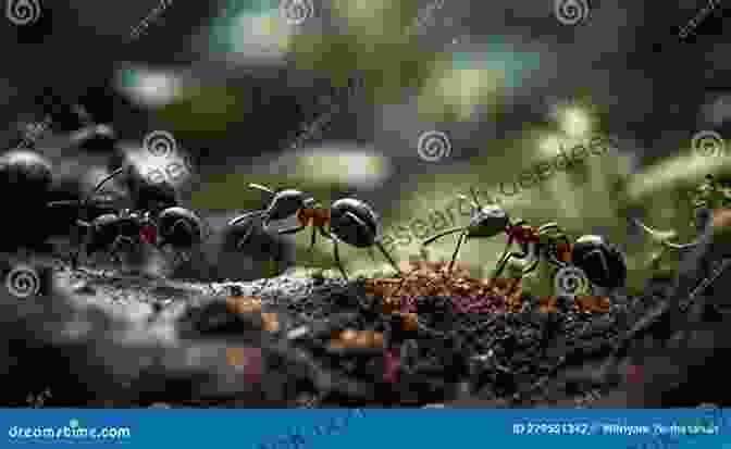Wide Angle Photograph Capturing A Bustling Ant Colony, Showcasing Their Organized Trails And Collective Behavior FLOWER POWER: An Ant S View Of Nature S Art (Photoart 1)